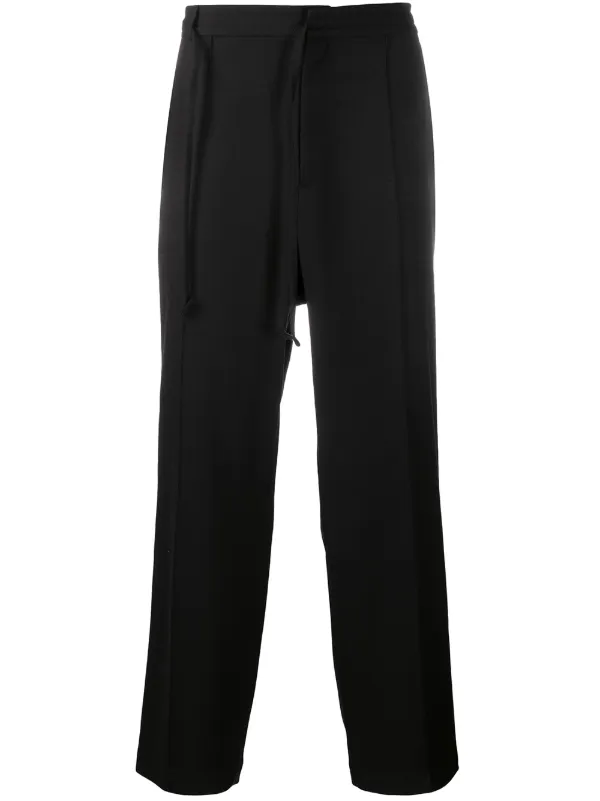 tie waist black trousers