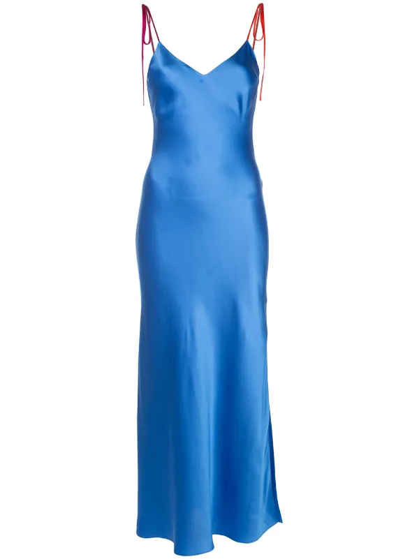 cobalt blue slip dress