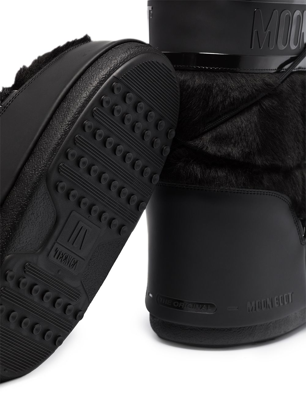 фото Moon boot black classic faux fur snow boots