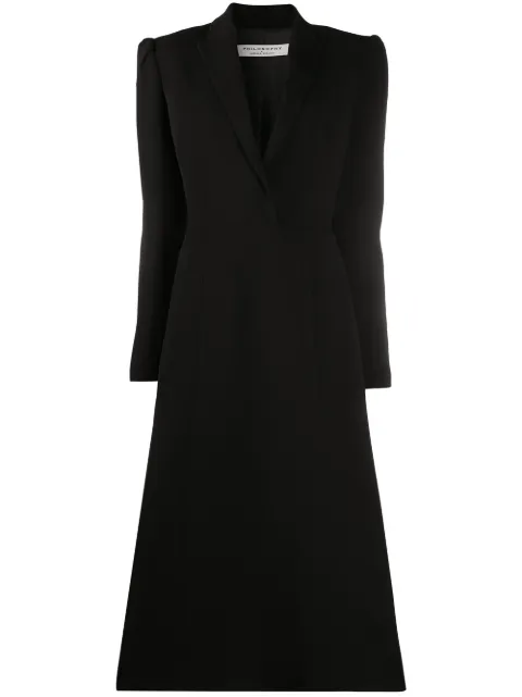 Philosophy Di Lorenzo Serafini peak lapels flared dress
