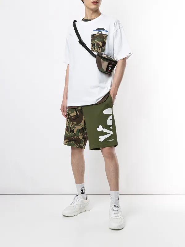 Shop Multicolour pe By A Bathing Ape Camouflage Track Shorts With Express Delivery Worldarchitecturefestival