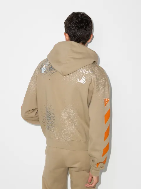 off white hoodie with paint splatter
