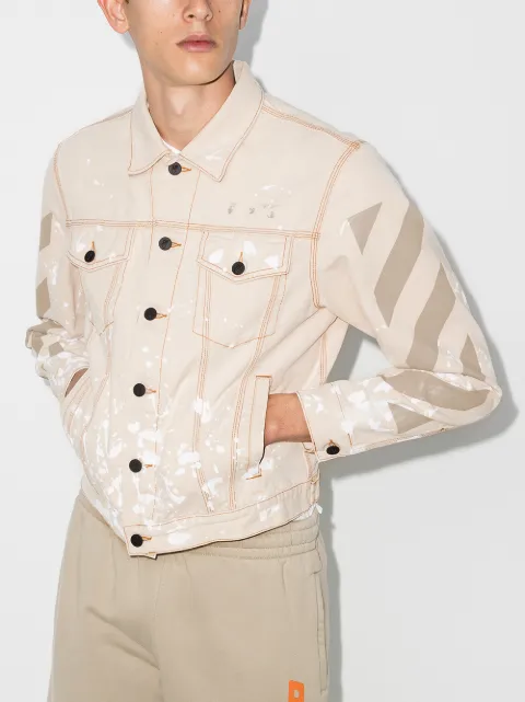 off white paint splatter denim jacket