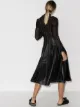STAUD pleated faux leather midi dress