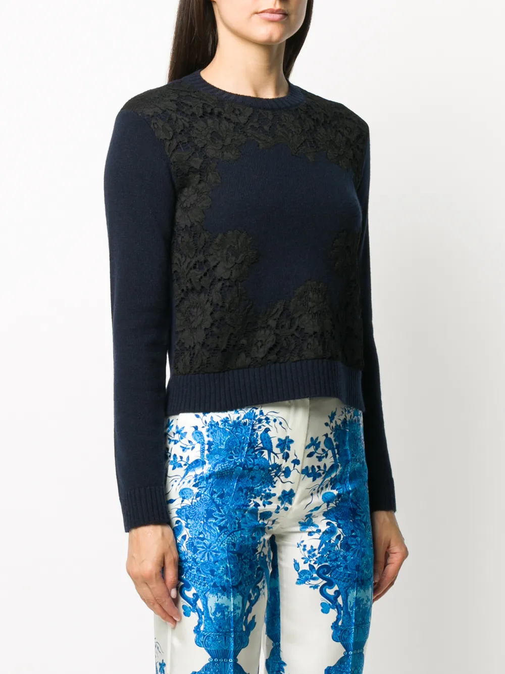 Valentino Garavani Jumpsuit met kant Blauw