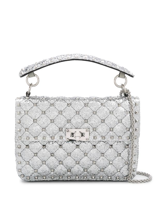 silver glitter shoulder bag