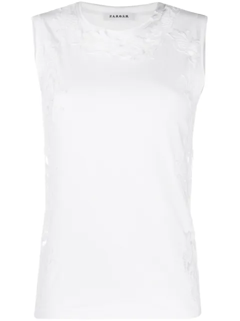 P.A.R.O.S.H. lace embroidery tank top