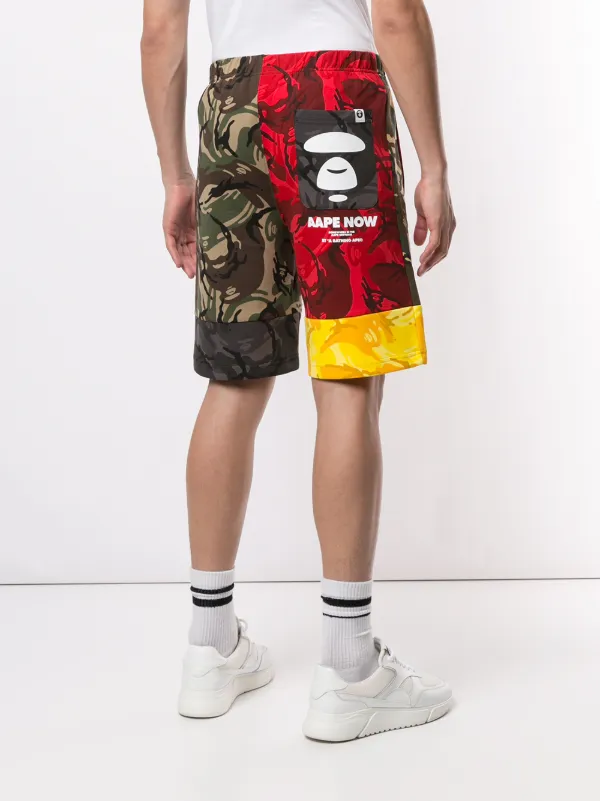 Shop Multicolour pe By A Bathing Ape Patchwork Shorts With Express Delivery Worldarchitecturefestival