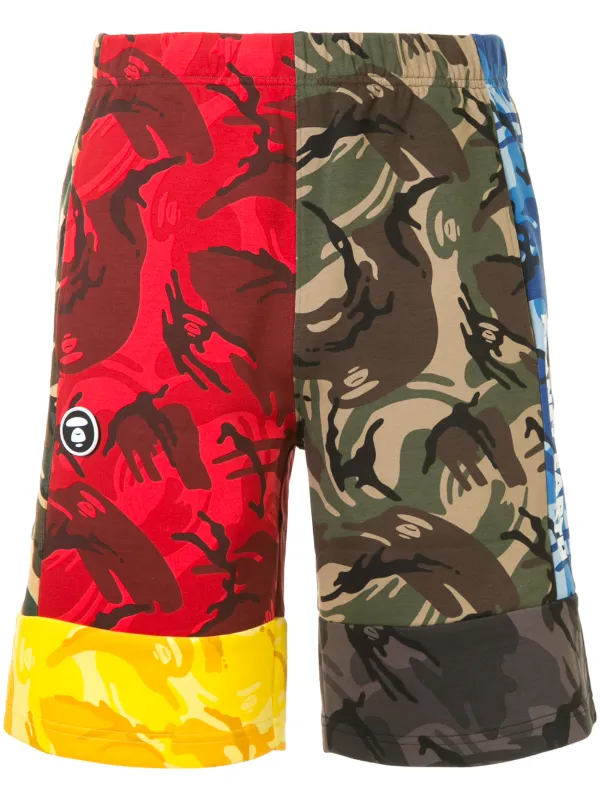 Shop Multicolour pe By A Bathing Ape Patchwork Shorts With Express Delivery Worldarchitecturefestival