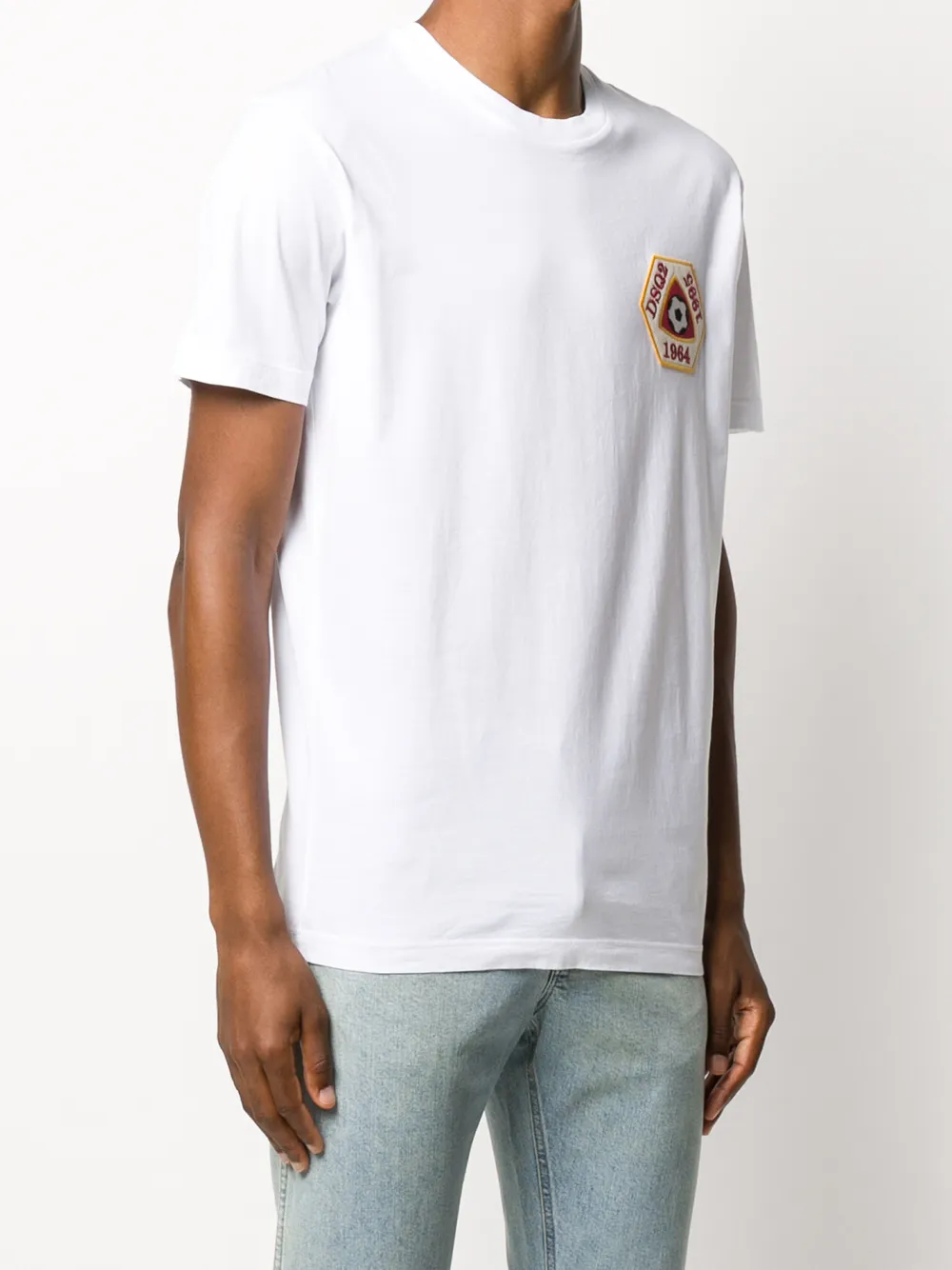  Dsquared2 T Shirt Mit Logo Patch   Weiß 