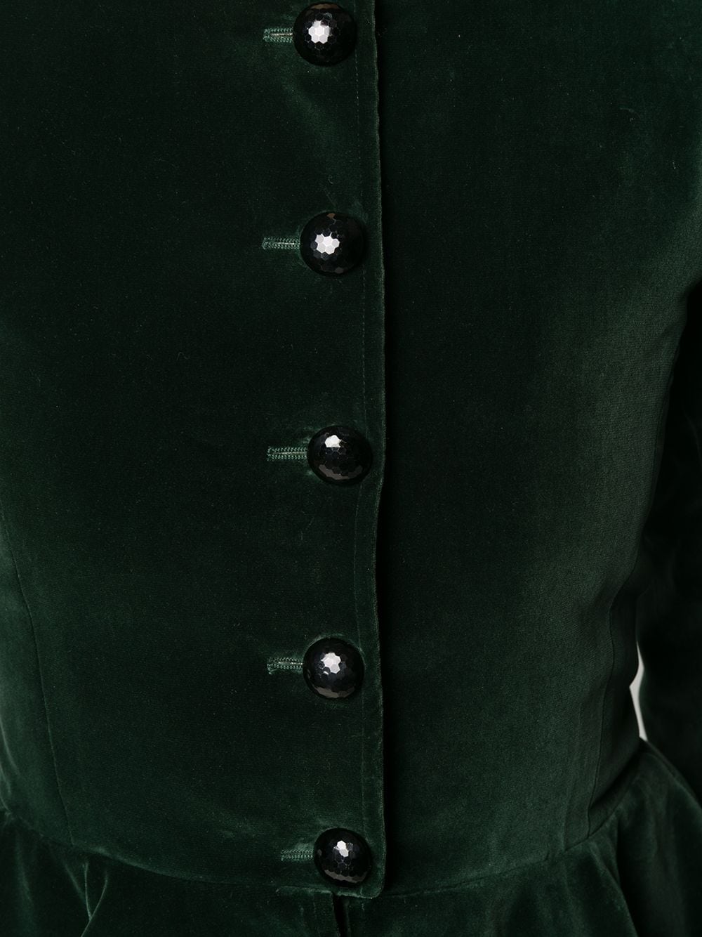 Pre-owned Saint Laurent Jacket And Skirt Velvet Suit In Green