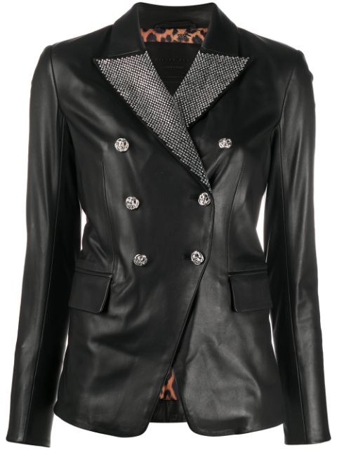 Philipp Plein crystal-embellished double-breasted jacket Women