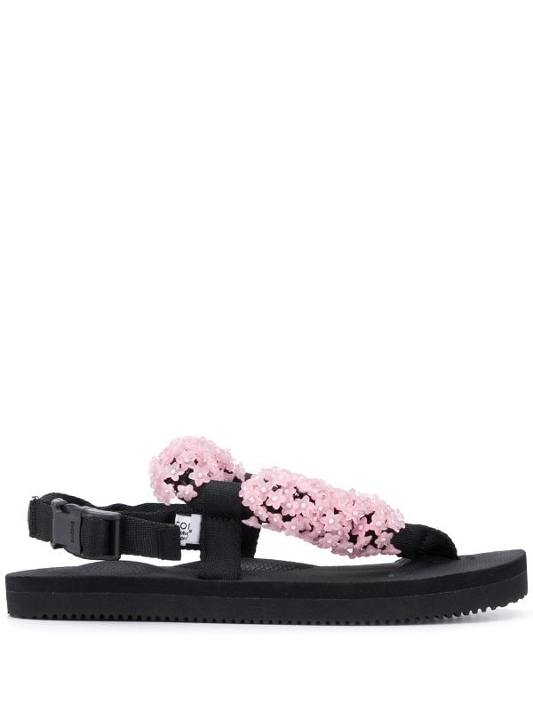 black floral sandals