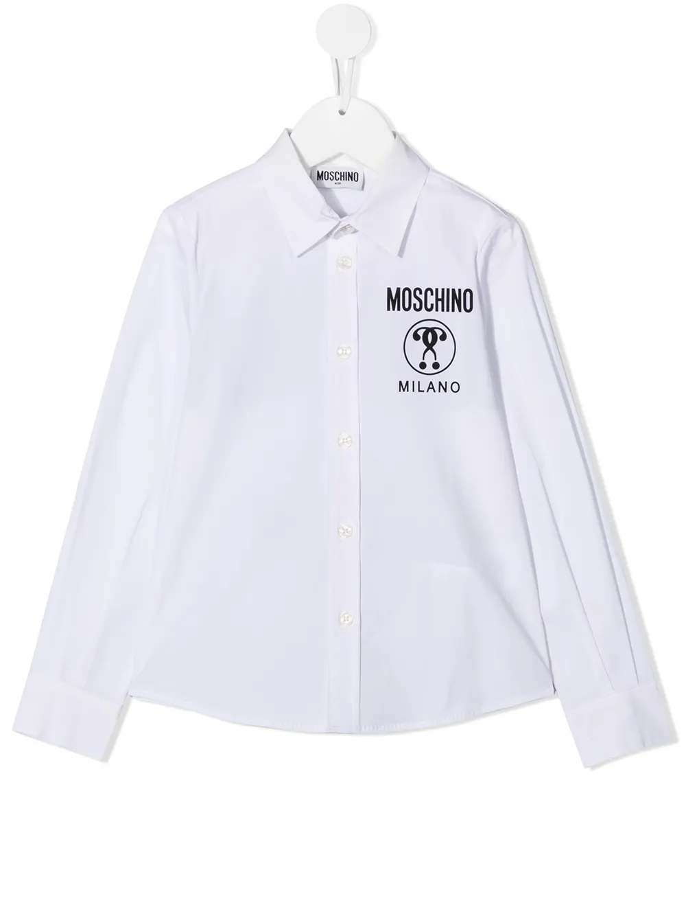 

Moschino Kids camisa de popelina con logo - Blanco