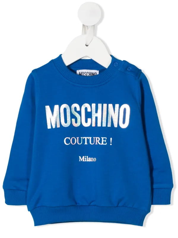 blue moschino sweatshirt