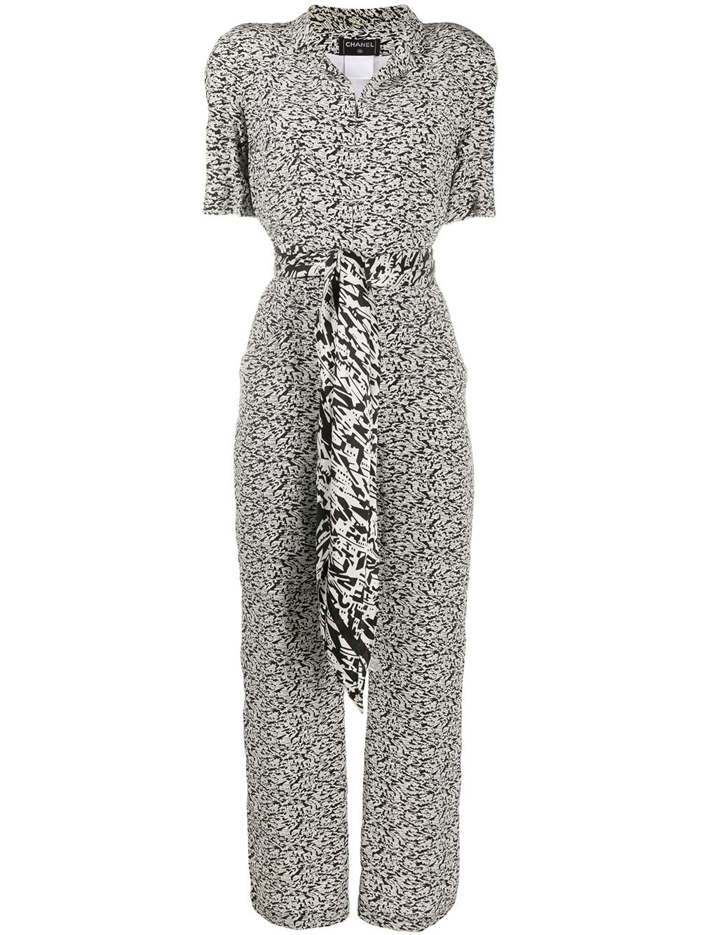 Chanel Pre-Owned patterned tie waist jumpsuit