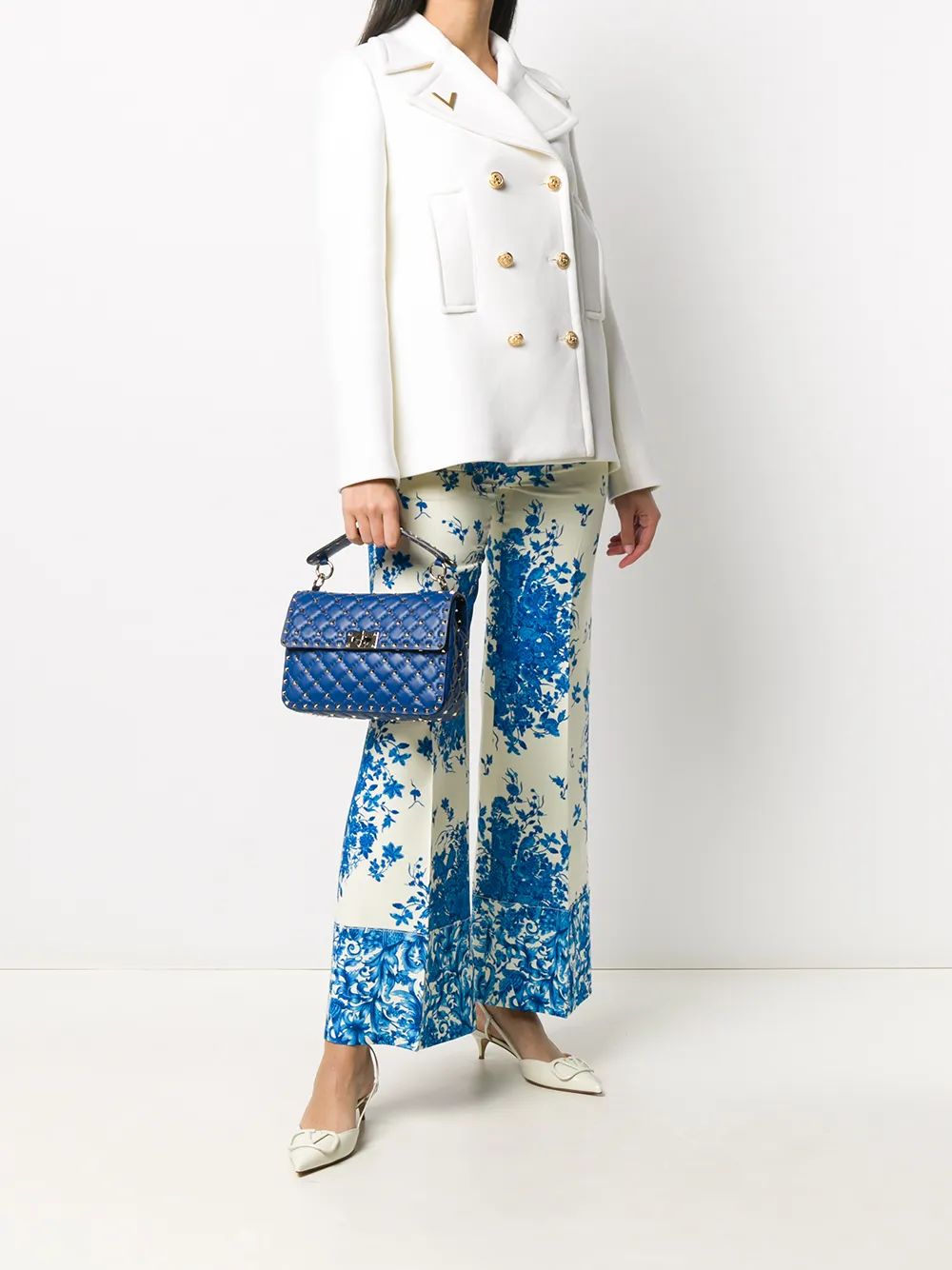Image 2 of Valentino V-plaque double-breasted jacket