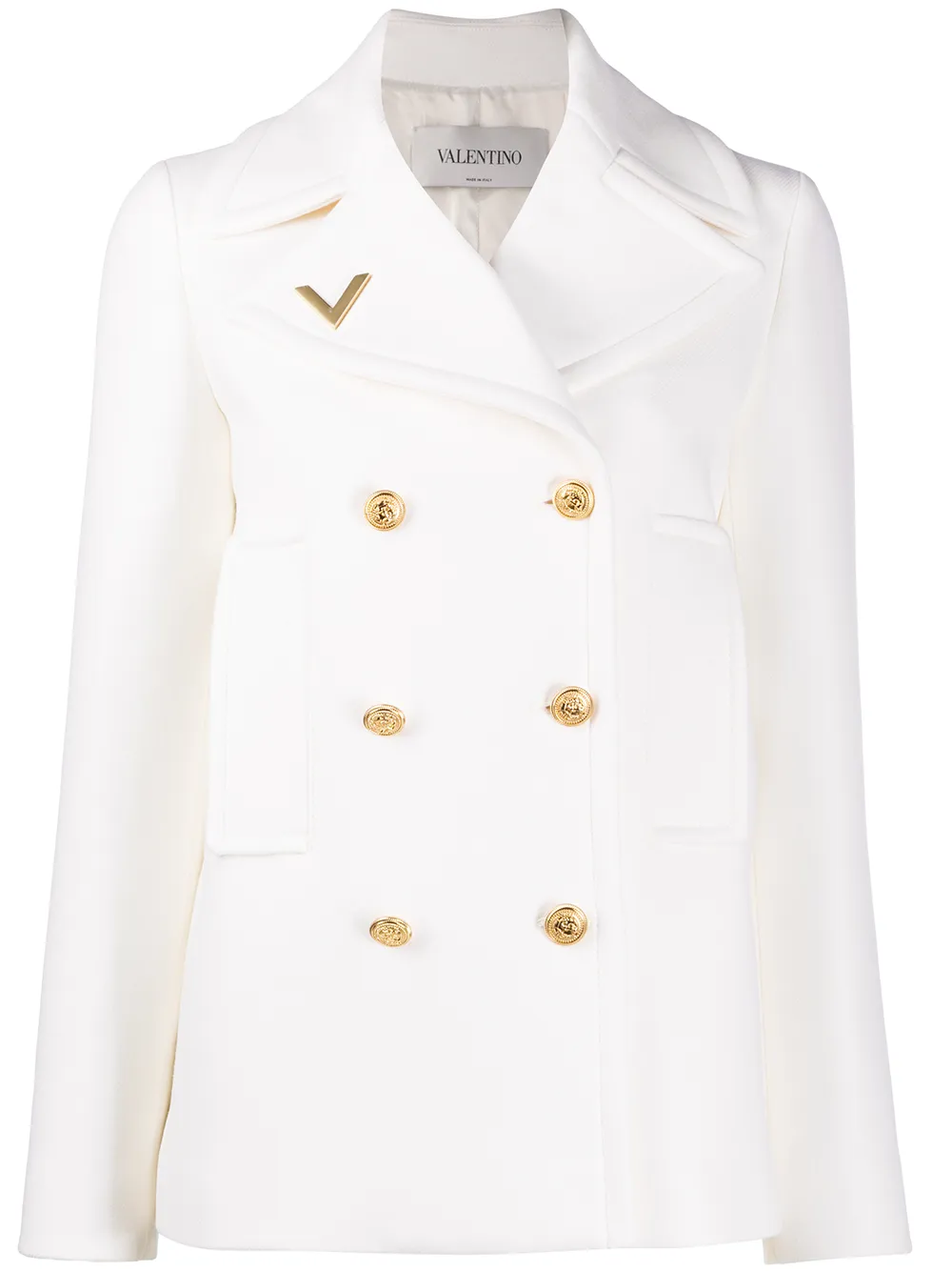 Image 1 of Valentino V-plaque double-breasted jacket