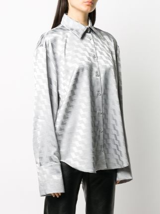 geometric-print oversized shirt展示图