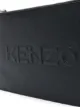 Kenzo logo embossed zip clutch