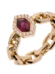 O Thongthai 14kt yellow gold ruby diamond chain ring