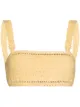 Image 1 of She Made Me cropped ruffled crochet-knit top