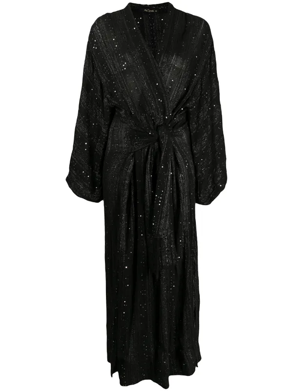 embellished wrap dress