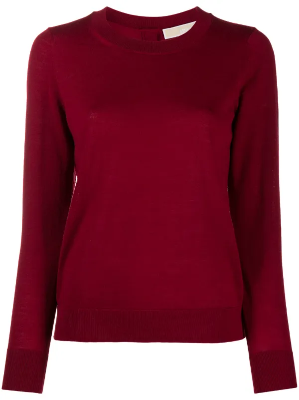 red crew neck jumper