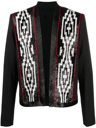 Balmain wool blazer with patterned 