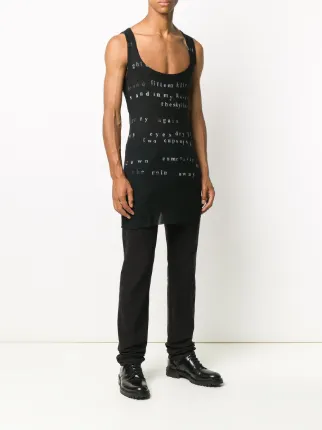 slogan print longline tank top展示图