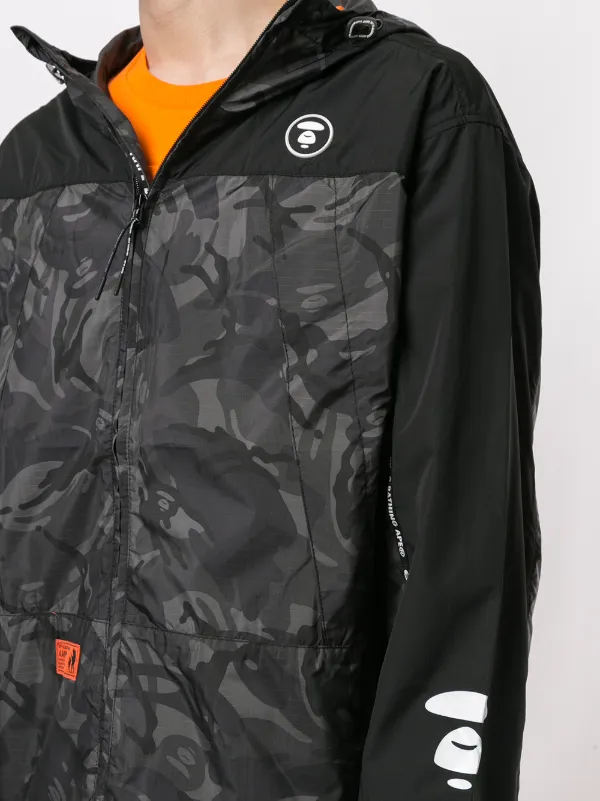 Shop Multicolour pe By A Bathing Ape Camouflage Print Hooded Jacket With Express Delivery Farfetch