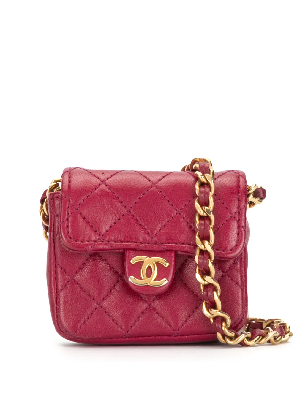 CHANEL Pre-Owned 1990s Mini Diamond Quilted Chain Pouch - Farfetch