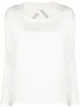 Image 1 of Fabiana Filippi bead detail crossover neck blouse