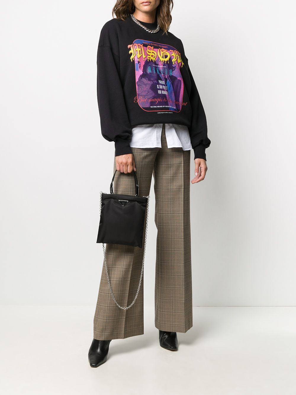 MSGM Sweater met print - Zwart