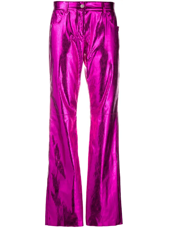 metallic flared trousers