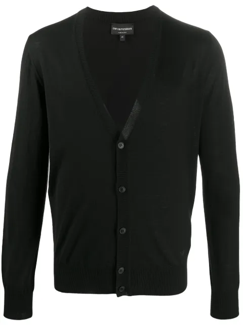 Emporio Armani cárdigan de tejido fino con cuello en V