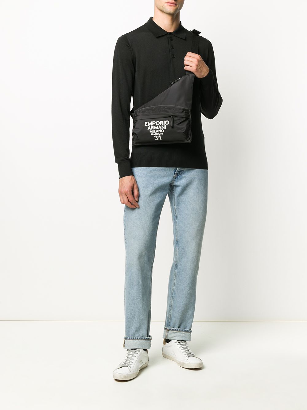 Emporio Armani Long Sleeve Polo Shirt - Farfetch