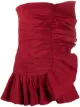 Image 1 of RED Valentino strapless ruffle trim mini dress