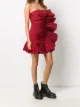 RED Valentino strapless ruffle trim mini dress