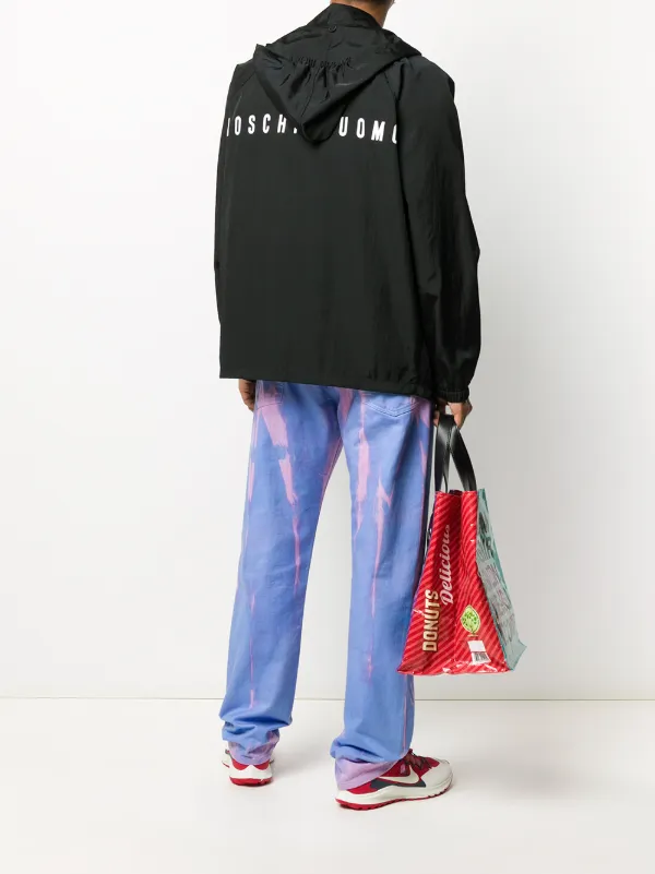 Moschino Logo Print Windbreaker Black FARFETCH PH