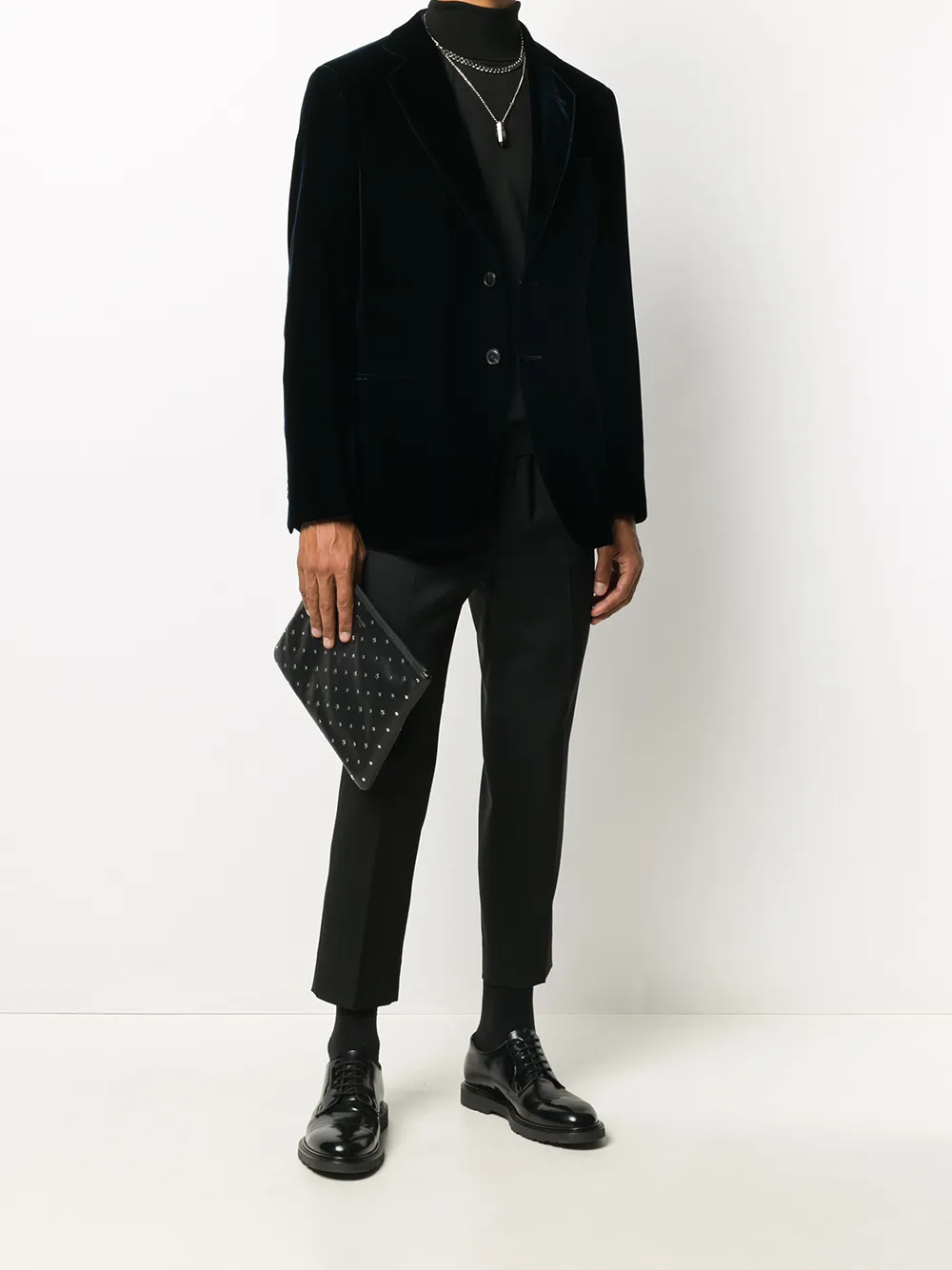 Giorgio Armani Blazer met enkele rij knopen Blauw