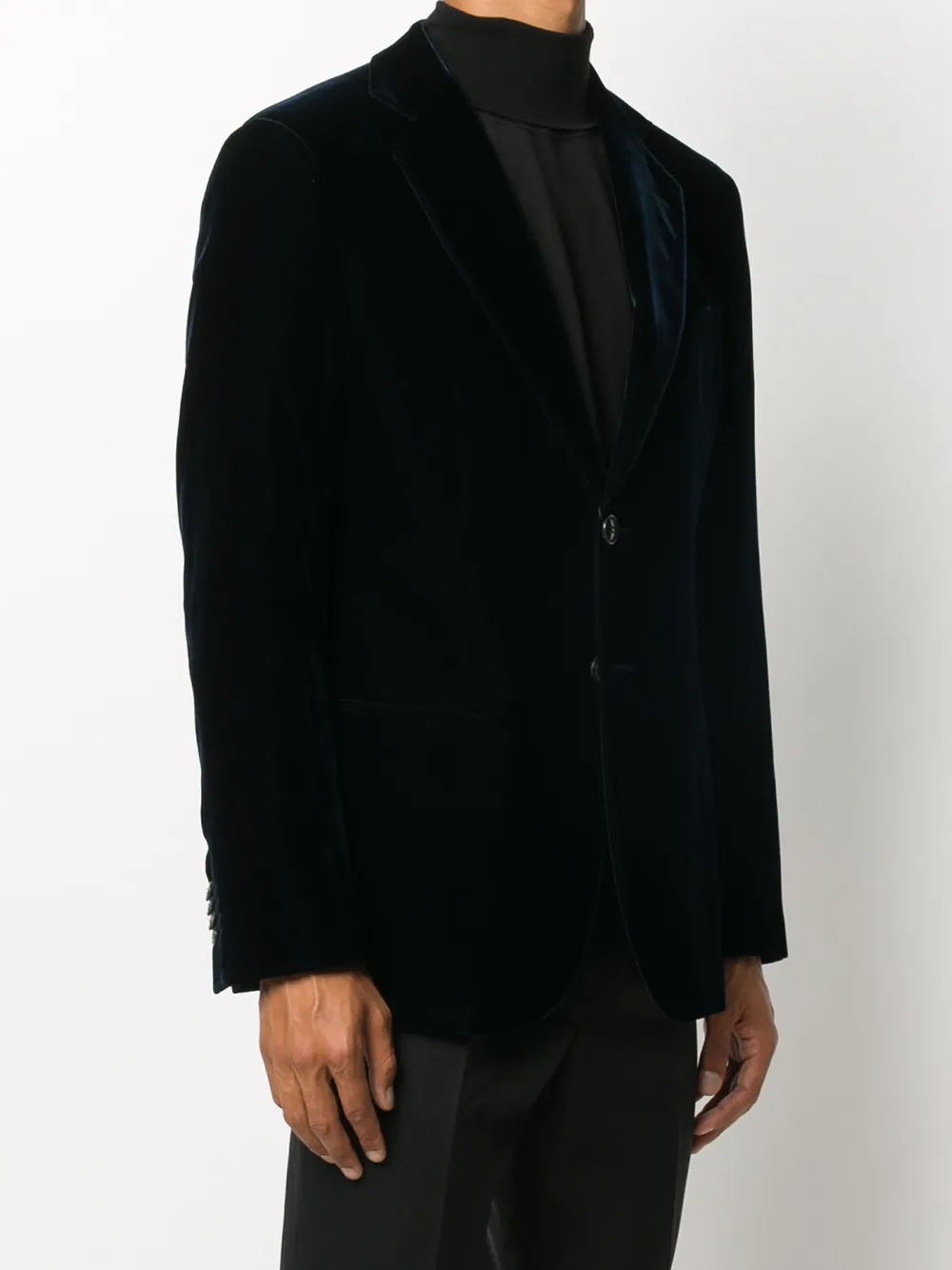 Giorgio Armani Blazer met enkele rij knopen Blauw
