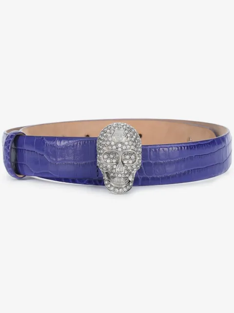Philipp Plein skull crystal belt