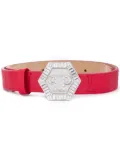 Philipp Plein hexagonal logo plaque belt - Red
