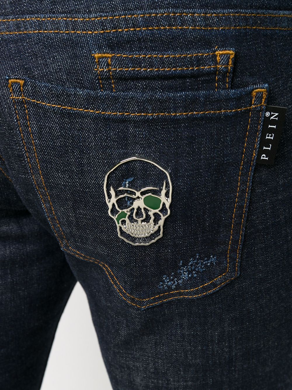 фото Philipp plein джинсы кроя слим с декором skull