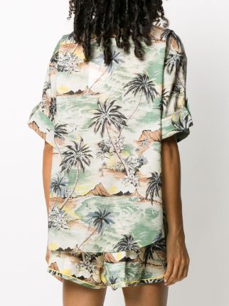 tropical print utility shirt展示图