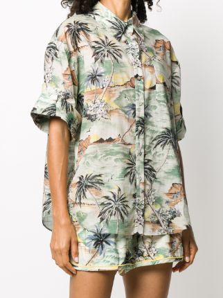 tropical print utility shirt展示图