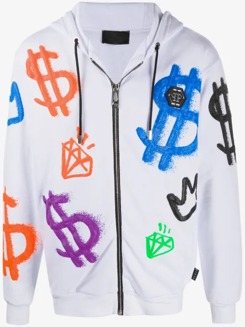 Philipp Plein Dollar Sign hooded jacket