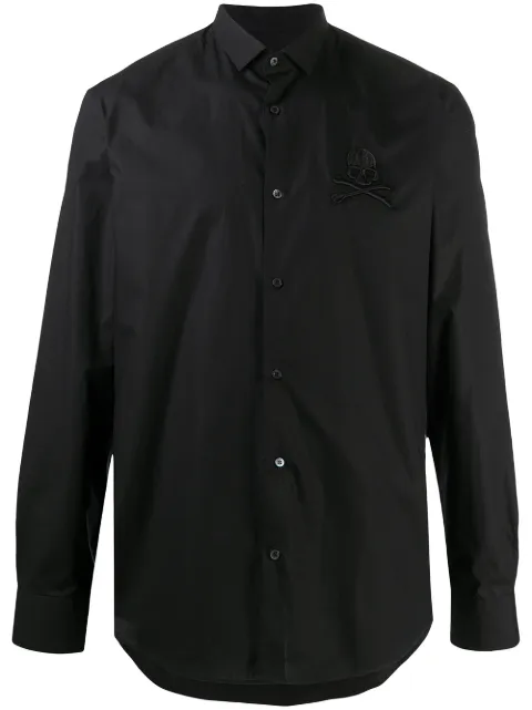 Philipp Plein embroidered skull shirt 