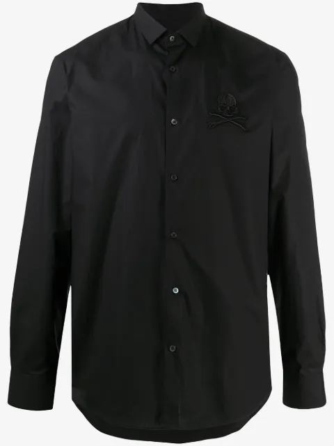 Philipp Plein embroidered skull shirt 